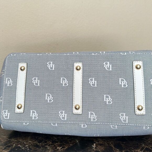 New Dooney and Bourke Blue Medium Logo Lock Satchel - Picture 5 of 14